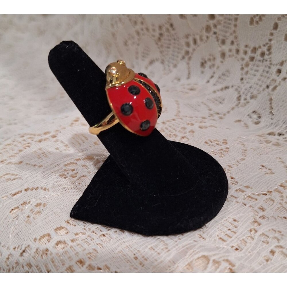 EUC Kate Spade New York Little Ladybug Cocktail Ring/Sz. 6 - Picture 1 of 7